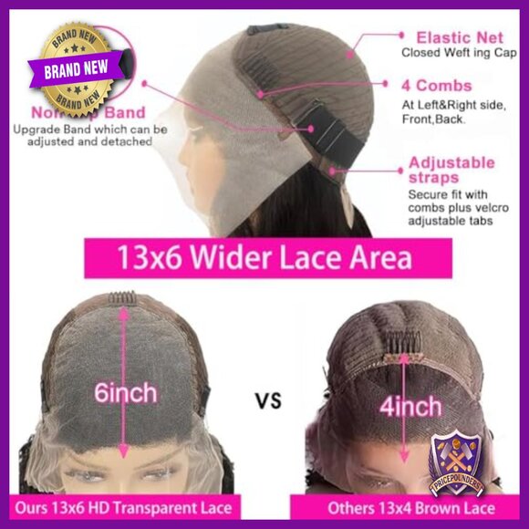 13x6 HD Lace Front Wig Human Hair Deep Wave 200 Density Glueless Pre Plucked main image 4